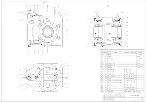 how an information block looks in engineering drawing