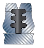 a rubber part with an undercut