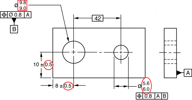 a part design with machining tolerances