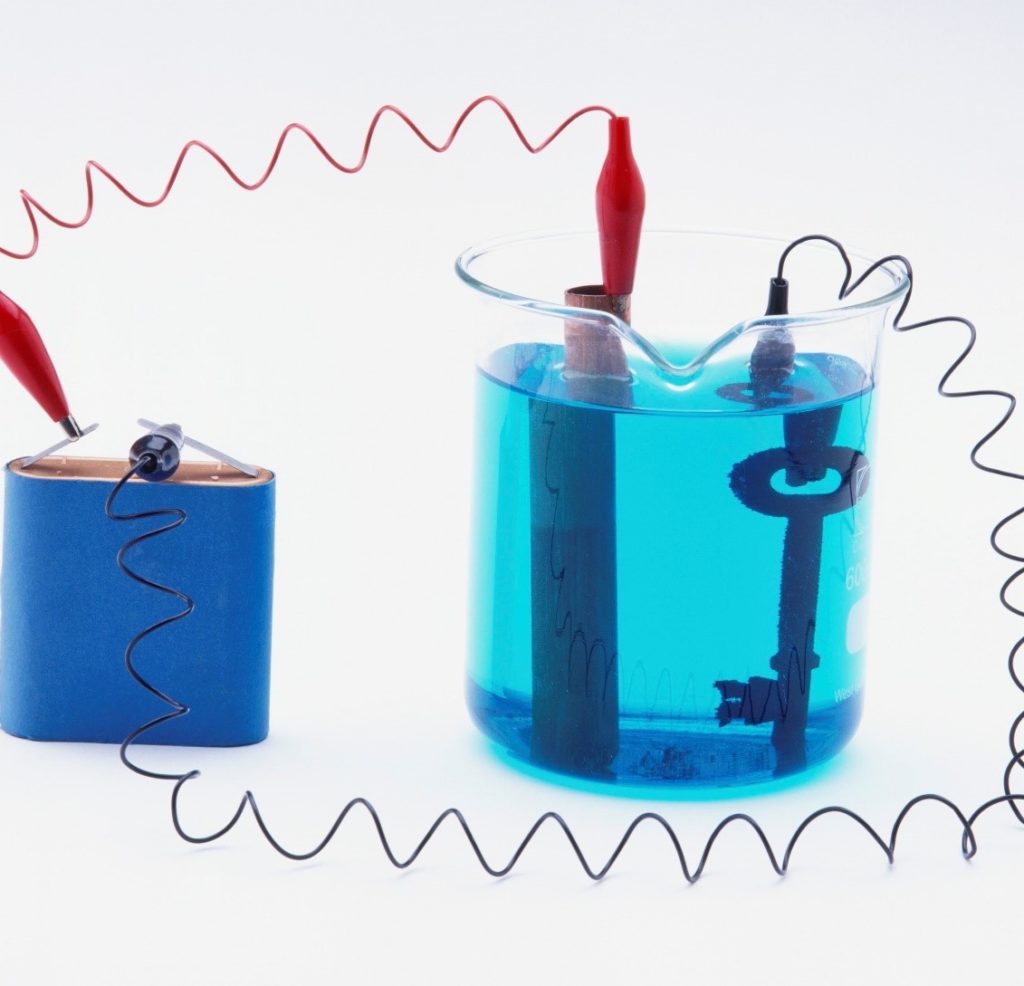 a setup for the electroplating process