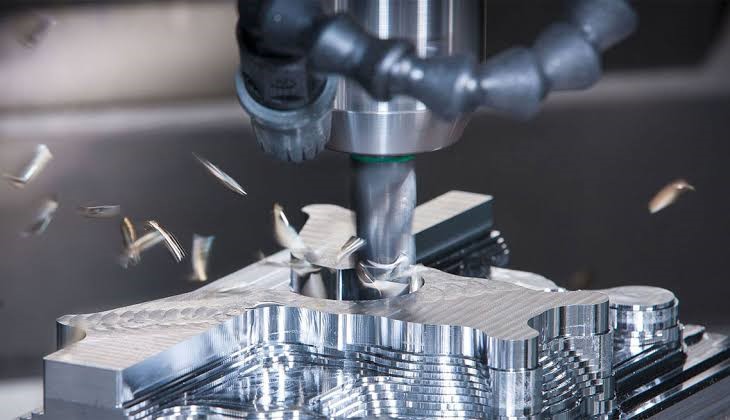 cnc machine working on a type of aluminum