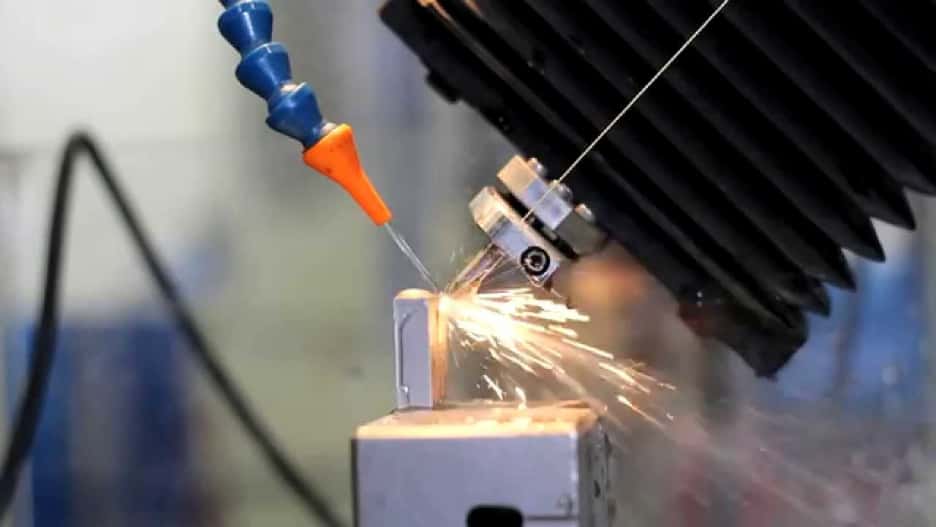 using edm for small hole sinking