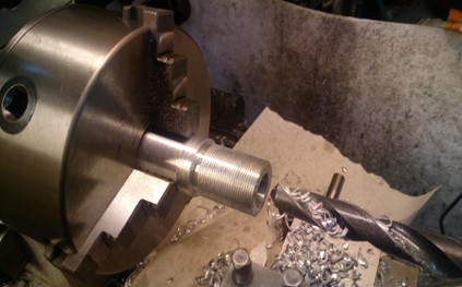 drilling operation on a lathe machine