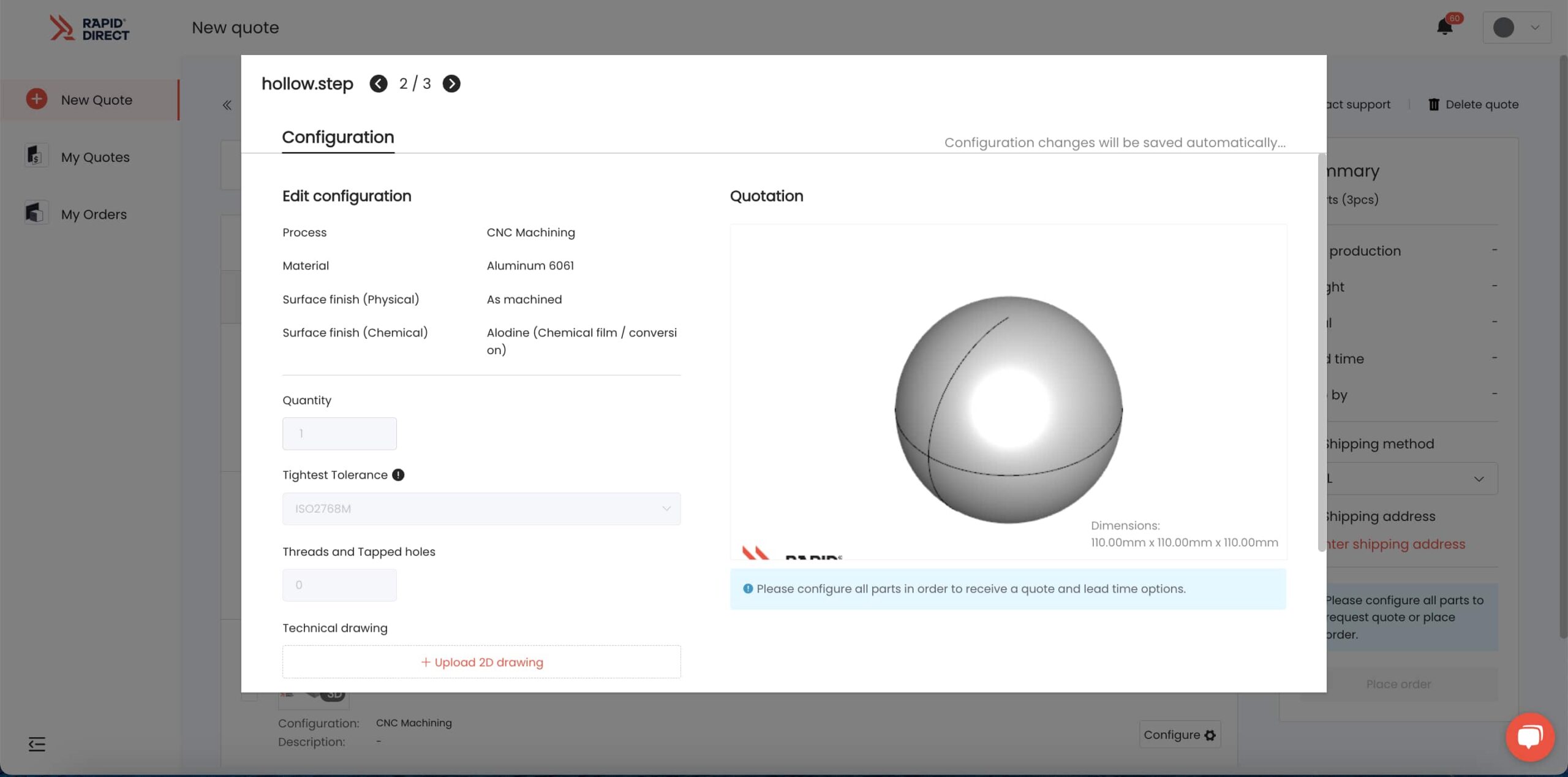 configure parts