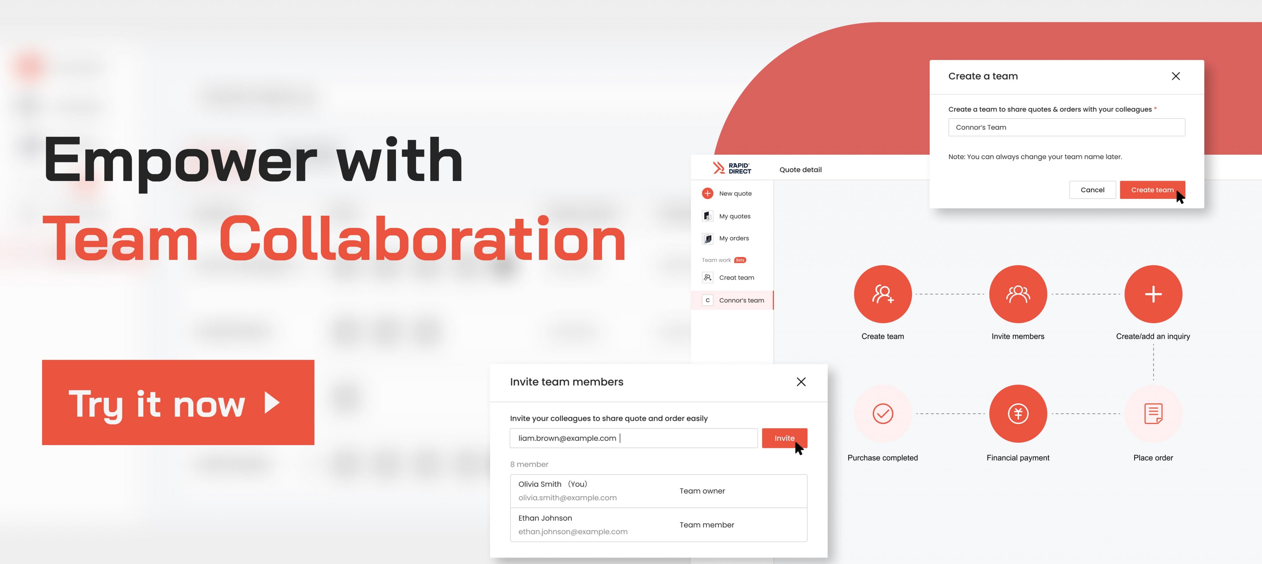 rapiddirect empowers with team collaboration